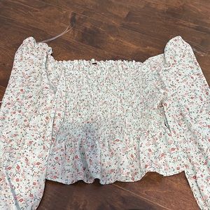 Mint green floral top